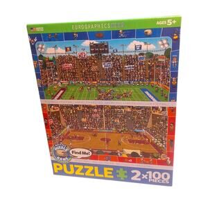 Eurographics Kids 100-Piece Puzzle Game Football 2 In 1 Find Me Made in USA